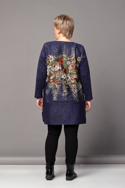 Туника прямого силуэта из трикотажа, демисезон, базовая модель Соджи 289 синий - фото 4