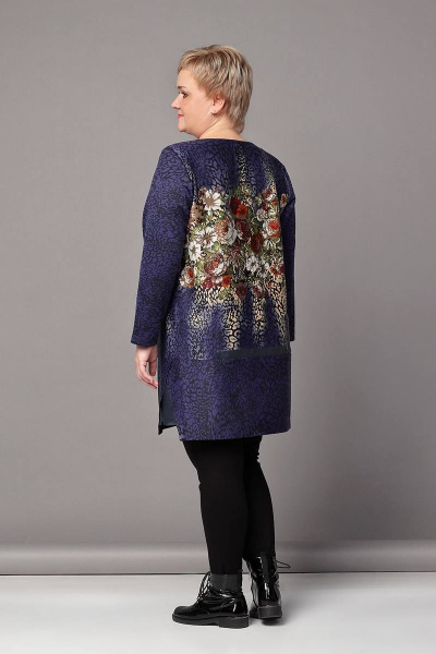 Туника прямого силуэта из трикотажа, демисезон, базовая модель Соджи 289 синий - фото 3