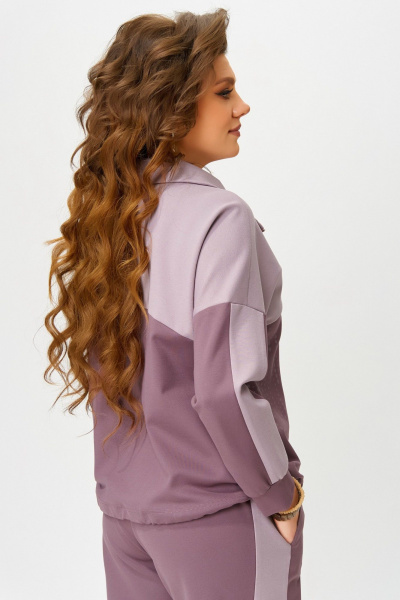 Спортивный комплект джемпер с лампасами и брюки на резинке Fita 1862 сирень - фото 9