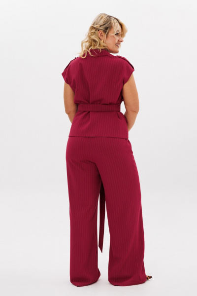 Комплект брюки и жилет из текстиля с эластичной резинкой LM К5022 бордо - фото 12