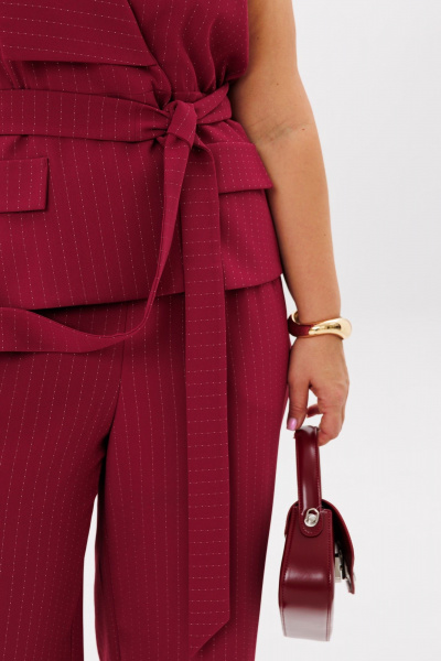 Комплект брюки и жилет из текстиля с эластичной резинкой LM К5022 бордо - фото 8