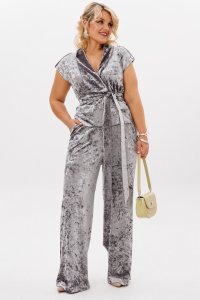 Серый комплект брюки и жилет на кажд DAY LM К5022 серый_бархат - фото 5