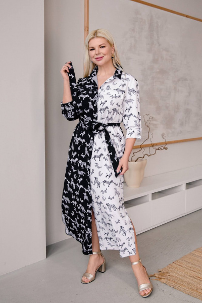 Демисезонное платье с рукавом ¾ и воротником рубашечным ASV 2504 - фото 7