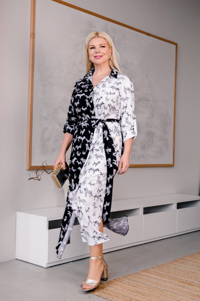 Демисезонное платье с рукавом ¾ и воротником рубашечным ASV 2504 - фото 5