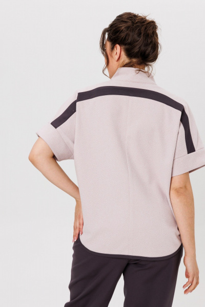 Базовый женский брючный комплект с жилетом и укороченными брюками Michel chic 1410 пудра,графит - фото 8