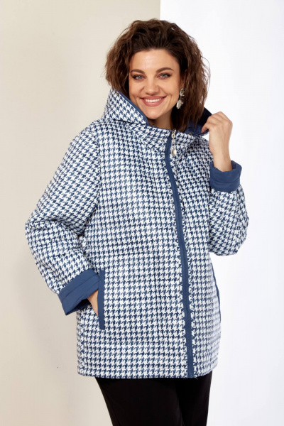 Двухсторонняя демисезонная куртка с капюшоном и функциями Shetti 2182 джинс - фото 9