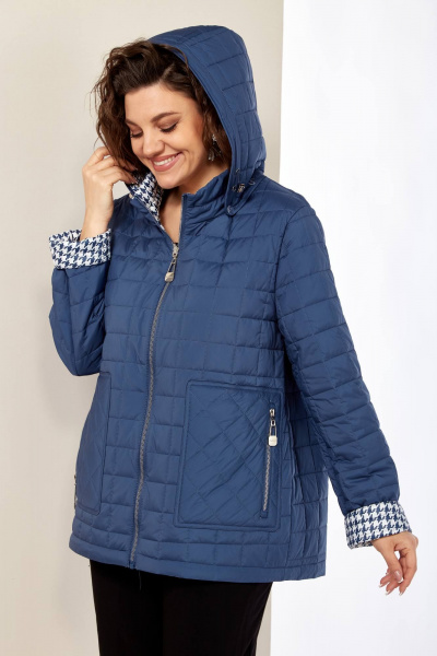 Двухсторонняя демисезонная куртка с капюшоном и функциями Shetti 2182 джинс - фото 7