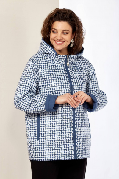 Двухсторонняя демисезонная куртка с капюшоном и функциями Shetti 2182 джинс - фото 2