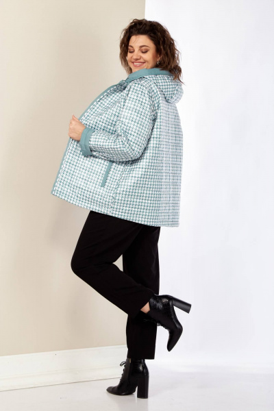 Двухсторонняя демисезонная куртка с прорезными карманами и капюшоном Shetti 2182 ментол - фото 10