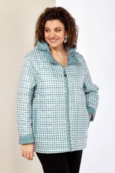 Двухсторонняя демисезонная куртка с прорезными карманами и капюшоном Shetti 2182 ментол - фото 8