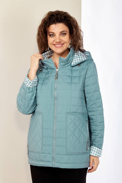 Двухсторонняя демисезонная куртка с прорезными карманами и капюшоном Shetti 2182 ментол - фото 7