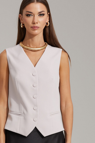 Розовый и черный костюмный комплект жилет и юбка из текстиля N.O.W. 1492 - фото 4