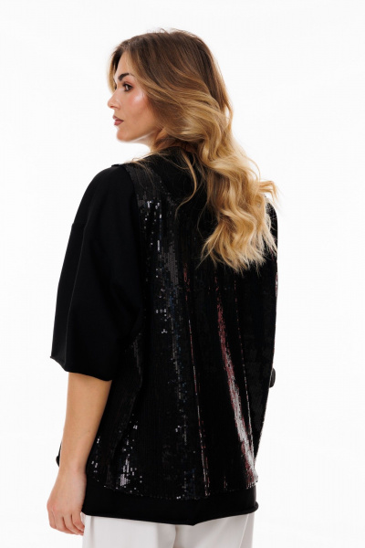 Демисезонный асимметричный блузон oversize с пайетками Ларс Стиль 1053 - фото 4