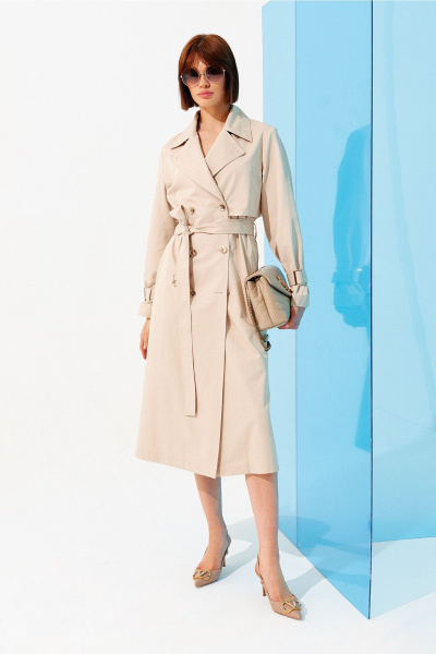 тренч классический бежевый на каждый день Noche mio 7.672 faina - фото 1