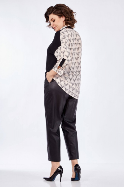 Мультиколор блуза прямого силуэта с рукавом 3/4 и воротником Matini 4.1761 - фото 6