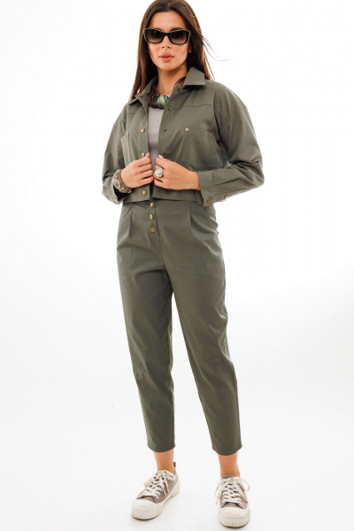 Брюки, жакет Anelli 1300 оливковый - фото 1