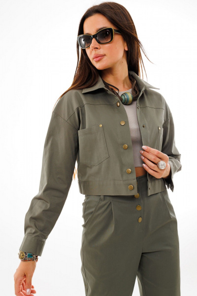 Брюки, жакет Anelli 1300 оливковый - фото 2