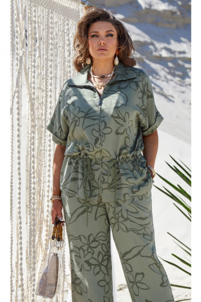 Блуза, брюки Vittoria Queen 24283 полынь - фото 3