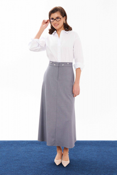 Серый демисезонный сарафан с съемным верхом для офиса и досуга Панда 12680 серый - фото 6