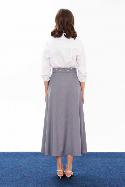 Серый демисезонный сарафан с съемным верхом для офиса и досуга Панда 12680 серый - фото 8