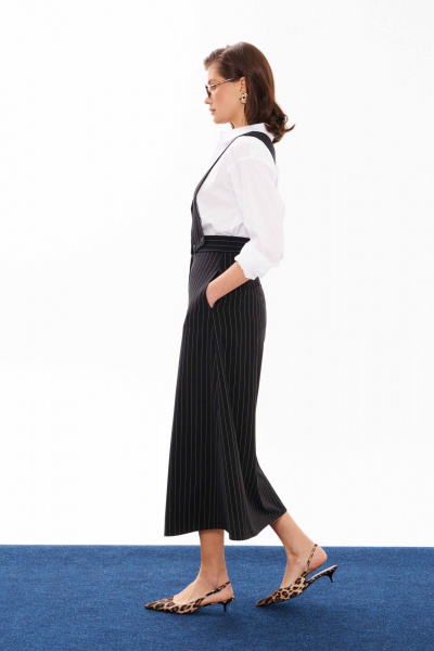 Черный сарафан из текстиля с съемным верхом для деловых и casual тем Панда 12683 черный - фото 5