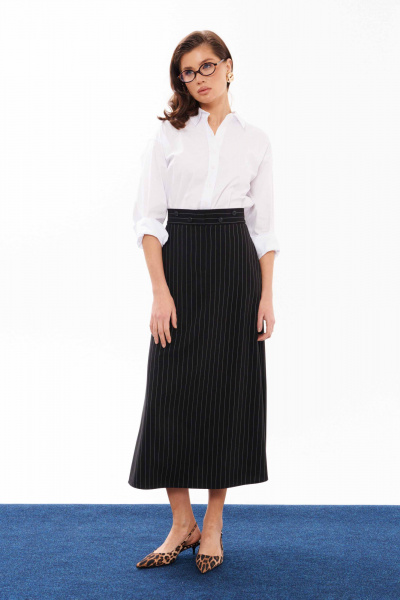 Черный сарафан из текстиля с съемным верхом для деловых и casual тем Панда 12683 черный - фото 7