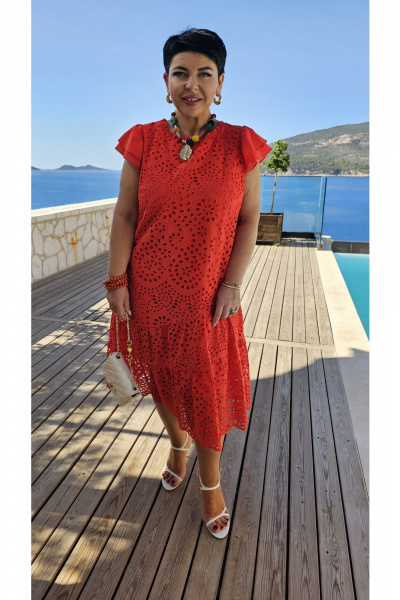 Платье Vittoria Queen 24393 оранжевый - фото 6