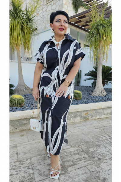 Платье Vittoria Queen 24473 диз_темно-синий-молочный - фото 4