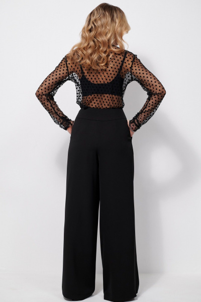 Брюки на запах из ткани с притачным поясом AMUARt 1029 черный - фото 13