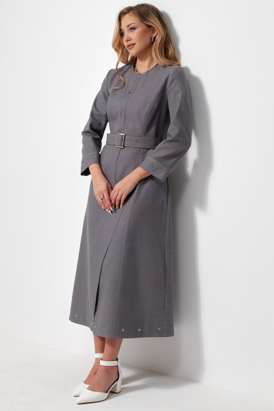 Джинсовое платье с карманами и съемным поясом AMUARt 1035 джинс,серый - фото 8