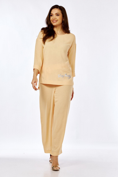 Женская блуза из текстиля с воланами и разрезами по бокам Abbi 4052 - фото 10