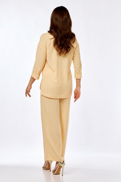 Женская блуза из текстиля с воланами и разрезами по бокам Abbi 4052 - фото 6