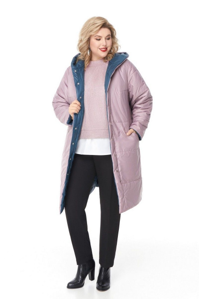 Пальто Pretty 1208 изумруд-пудра - фото 4