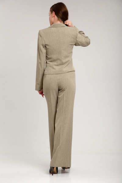 Деловой костюм бежевый брюки и жакет полуприлегающий Fortuna ШЖ 303 беж - фото 2