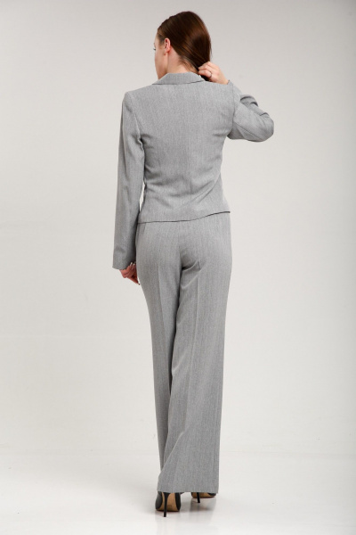 Костюм женский деловой брюки и жакет полуприлегающий Fortuna ШЖ 303 серый - фото 2