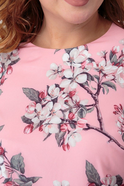 Блуза прямого силуэта с цветочным принтом, демисезон Anelli 730 сакура - фото 10