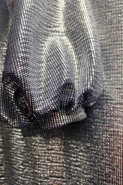 Платье из металлизированного трикотажа на подкладке, длиной 86 см LadisLine 1302 серебро_на_синем - фото 3