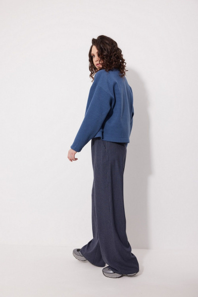 Круглогодичная футболка полуприлегающего силуэта из хлопка MG Wear 2261 синий_меланж - фото 6