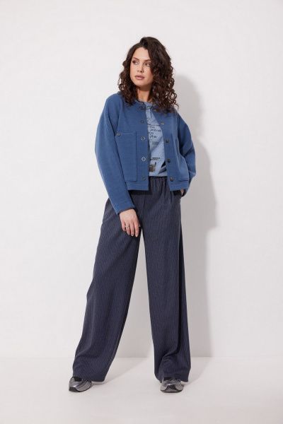 Круглогодичная футболка полуприлегающего силуэта из хлопка MG Wear 2261 синий_меланж - фото 5