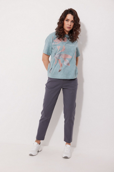 Зауженные брюки хлопковые с карманами стильные MG Wear 4124 серый - фото 5