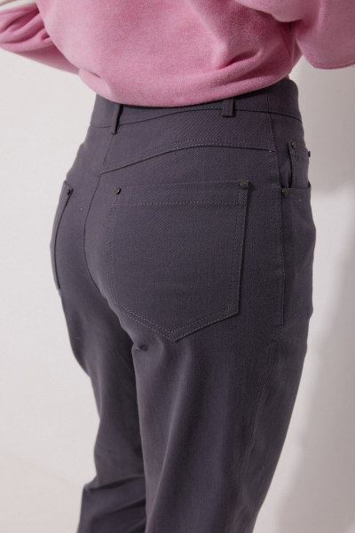 Зауженные брюки хлопковые с карманами стильные MG Wear 4124 серый - фото 3