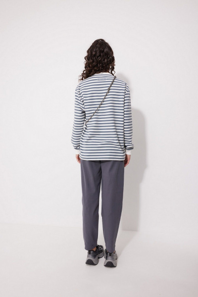 Брюки бананы зауженные к низу с лампасами MG Wear 4136 серый - фото 7