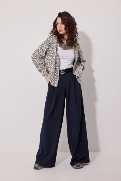 Синие брюки-карго из костюмной ткани с съемным элементом MG Wear 4147 синий - фото 12