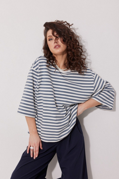 Синие брюки-карго из костюмной ткани с съемным элементом MG Wear 4147 синий - фото 11