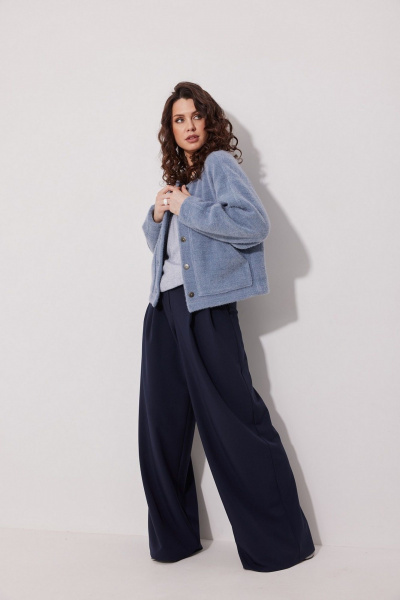 Синие брюки-карго из костюмной ткани с съемным элементом MG Wear 4147 синий - фото 7