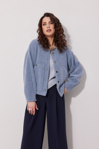 Синие брюки-карго из костюмной ткани с съемным элементом MG Wear 4147 синий - фото 6