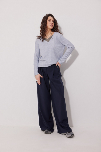 Синие брюки-карго из костюмной ткани с съемным элементом MG Wear 4147 синий - фото 4