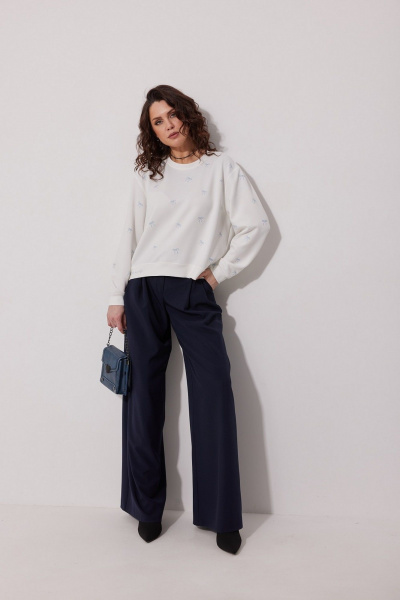 Синие брюки-карго из костюмной ткани с съемным элементом MG Wear 4147 синий - фото 2