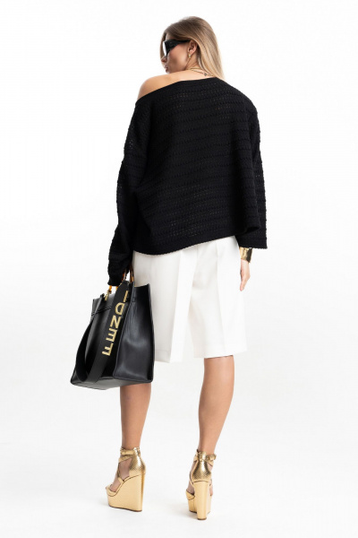 Шорты-бермуды свободного кройя с карманами и поясом SILVERSPICE S-3309-1 молоко - фото 7