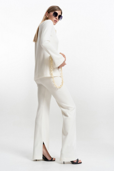 Деловой костюм из текстиля: жакет, юбка с шлицей, блуза из легкого текстиля SILVERSPICE S-8544 - фото 6